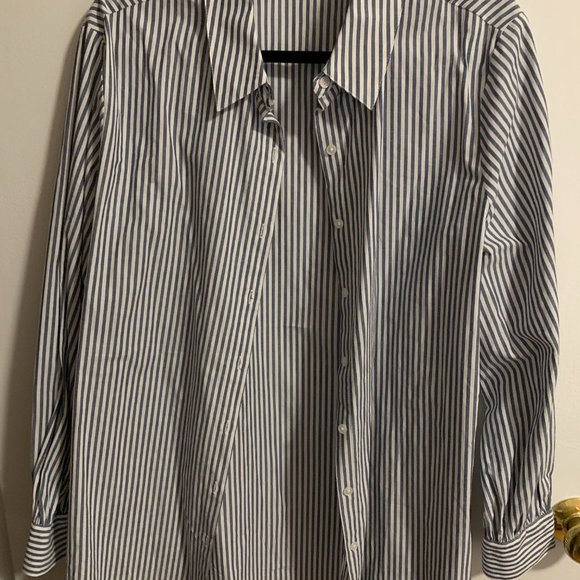 NWOT Striped button up blue and white pleione - Picture 3 of 5